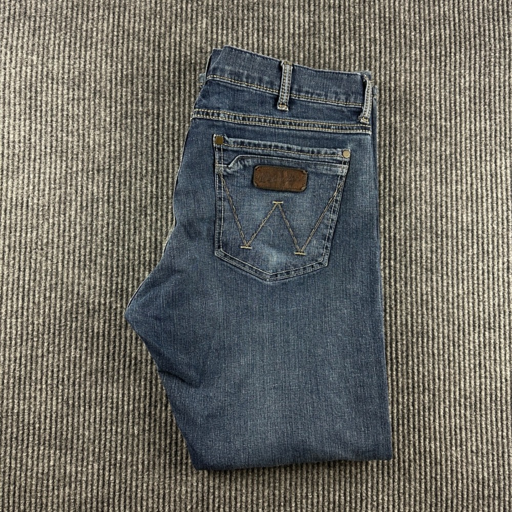 Wrangler Retro Slim Boot Jeans Mens 34x30 Medium Wash Denim Western W701339